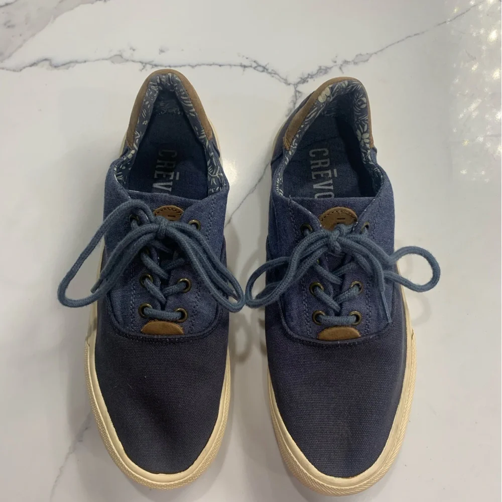 Crevo Men’s Tiller Blue Brown‎ High Top LaceUp Sneakers. Size 8